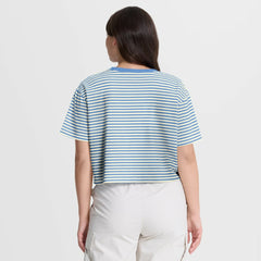 MLB Philadelphia Phillies Nike Women's Cooperstown Collection Striped Cropped T-Shirt