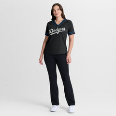 MLB Los Angeles Dodgers Fanatics Women's Diva Race Ahead Raglan V-Neck T-Shirt