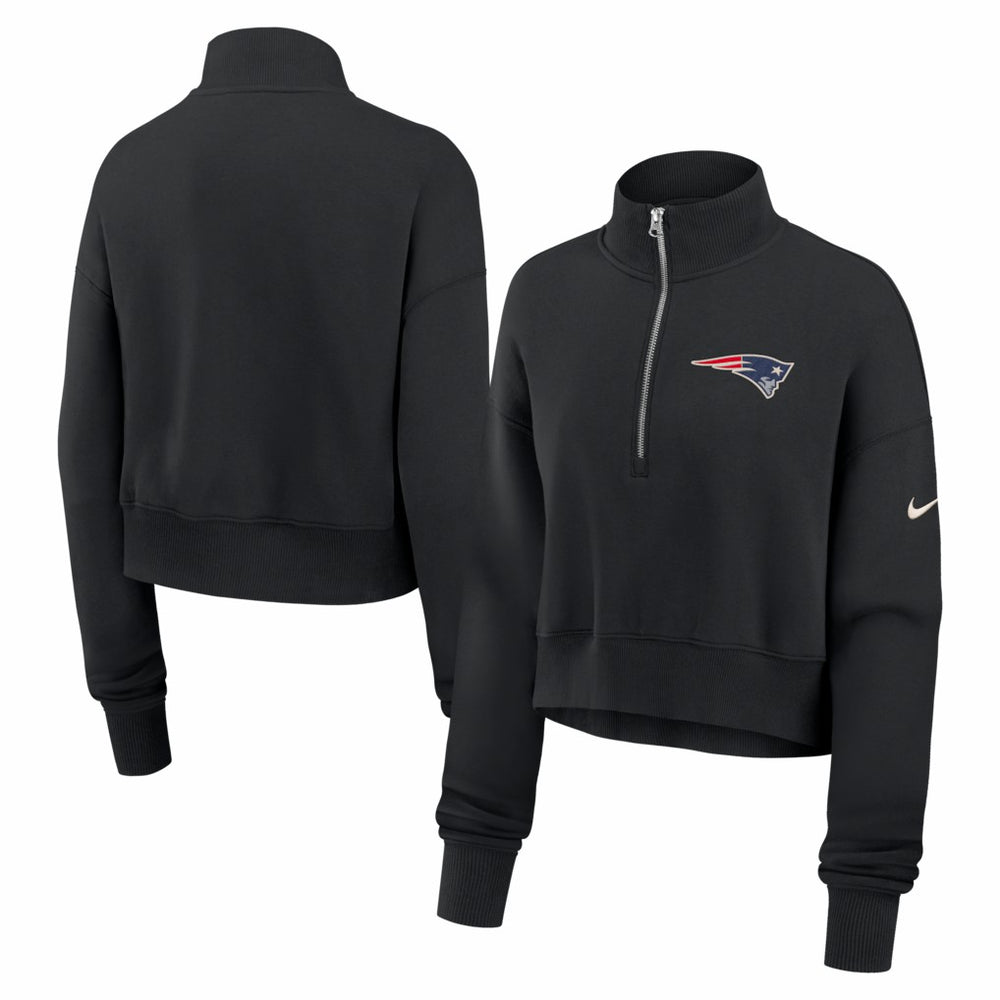Women's Legacy Phoenix Fleece Cropped Half-Zip Sweatshirt - New England Patriots