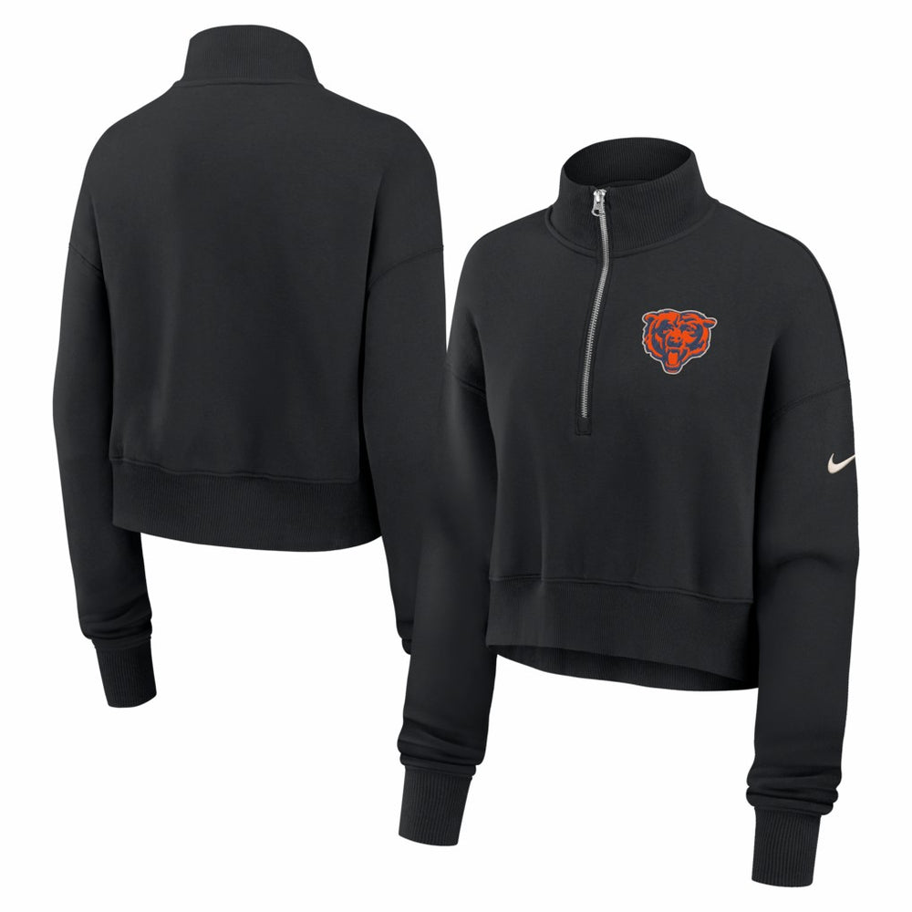 Women's Legacy Phoenix Fleece Cropped Half-Zip Sweatshirt - Chicago Bears