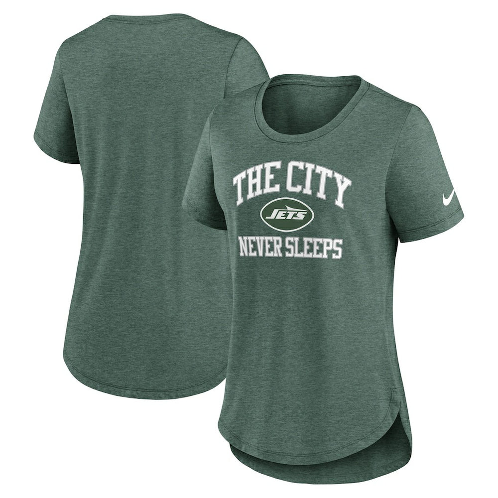 Women's The City Never Sleeps Tri-Blend T-Shirt - New York Jets