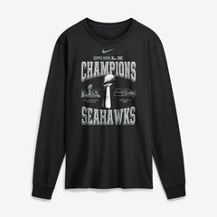 Super Bowl LX Champions Locker Room Trophy Collection Long Sleeve T-Shirt - Seattle Seahawks
