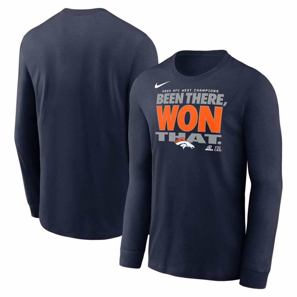 2025 AFC West Division Champions Locker Room Trophy Collection Long Sleeve T-Shirt - Denver Broncos
