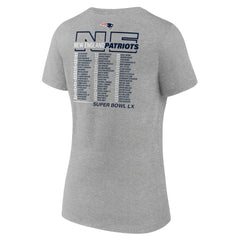 Women's Super Bowl LX Roster V-Neck T-Shirt - New England Patriots