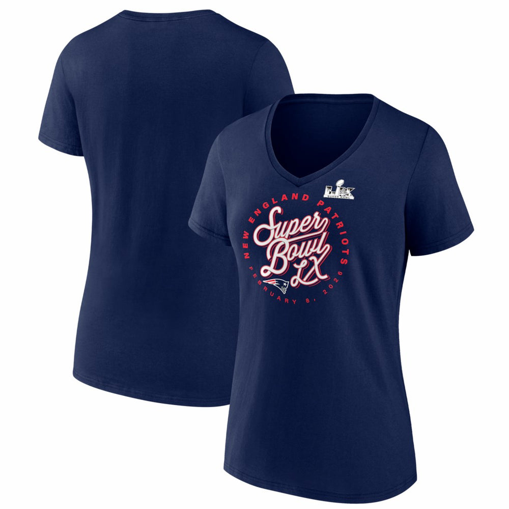 Women's Super Bowl LX Cheer Section V-Neck T-Shirt - New England Patriots