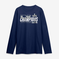 Super Bowl LX Champions Iconic Victory Long Sleeve T-Shirt - Seattle Seahawks