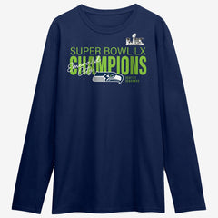 Super Bowl LX Champions Autograph Signing Long Sleeve Roster T-Shirt - Seattle Seahawks