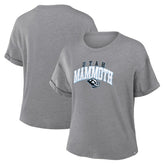 NHL Heather Gray Utah Mammoth Fanatics Women's Tribute Tri-Blend Boxy T-Shirt