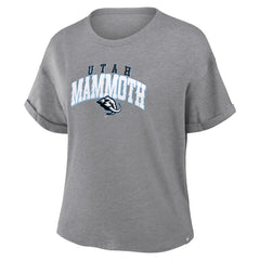 NHL Heather Gray Utah Mammoth Fanatics Women's Tribute Tri-Blend Boxy T-Shirt