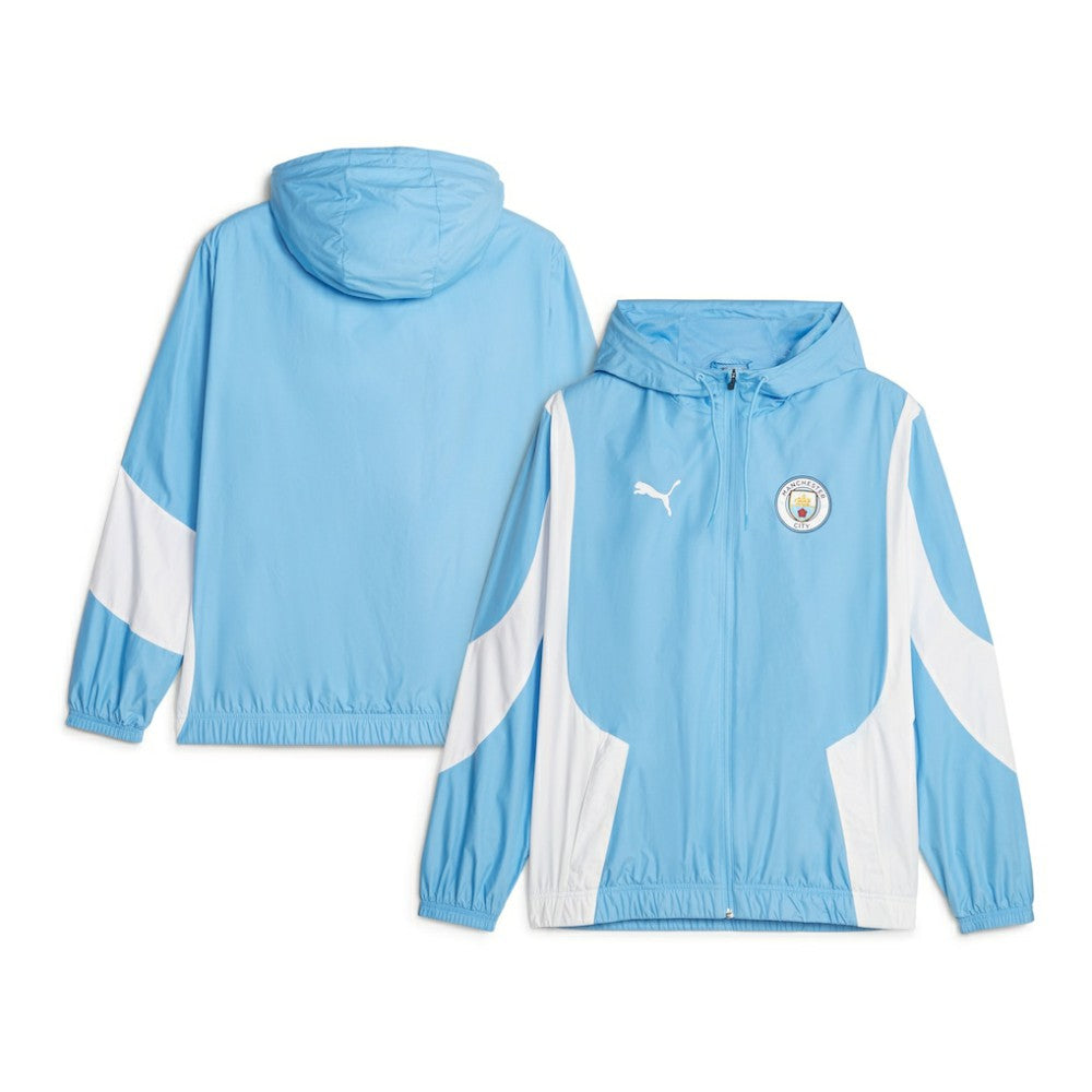 Manchester City 2023/24 Pre-Match Anthem Full-Zip Hoodie Jacket - Puma Sky Blue