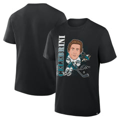 NHL Black Macklin Celebrini San Jose Sharks Fanatics Caricature Player T-Shirt