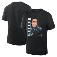 NHL Black Clayton Keller Utah Mammoth Fanatics Caricature Player T-Shirt