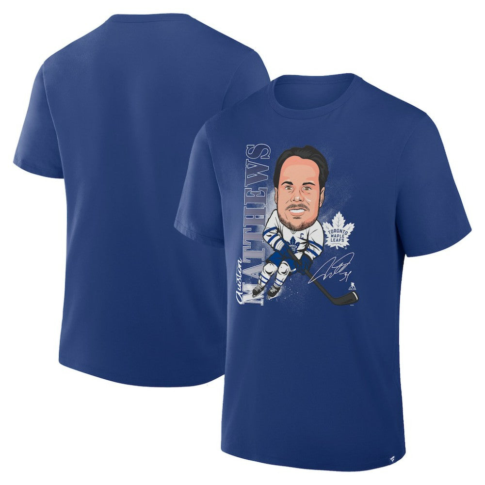 NHL Blue Auston Matthews Toronto Maple Leafs Fanatics Caricature Player T-Shirt