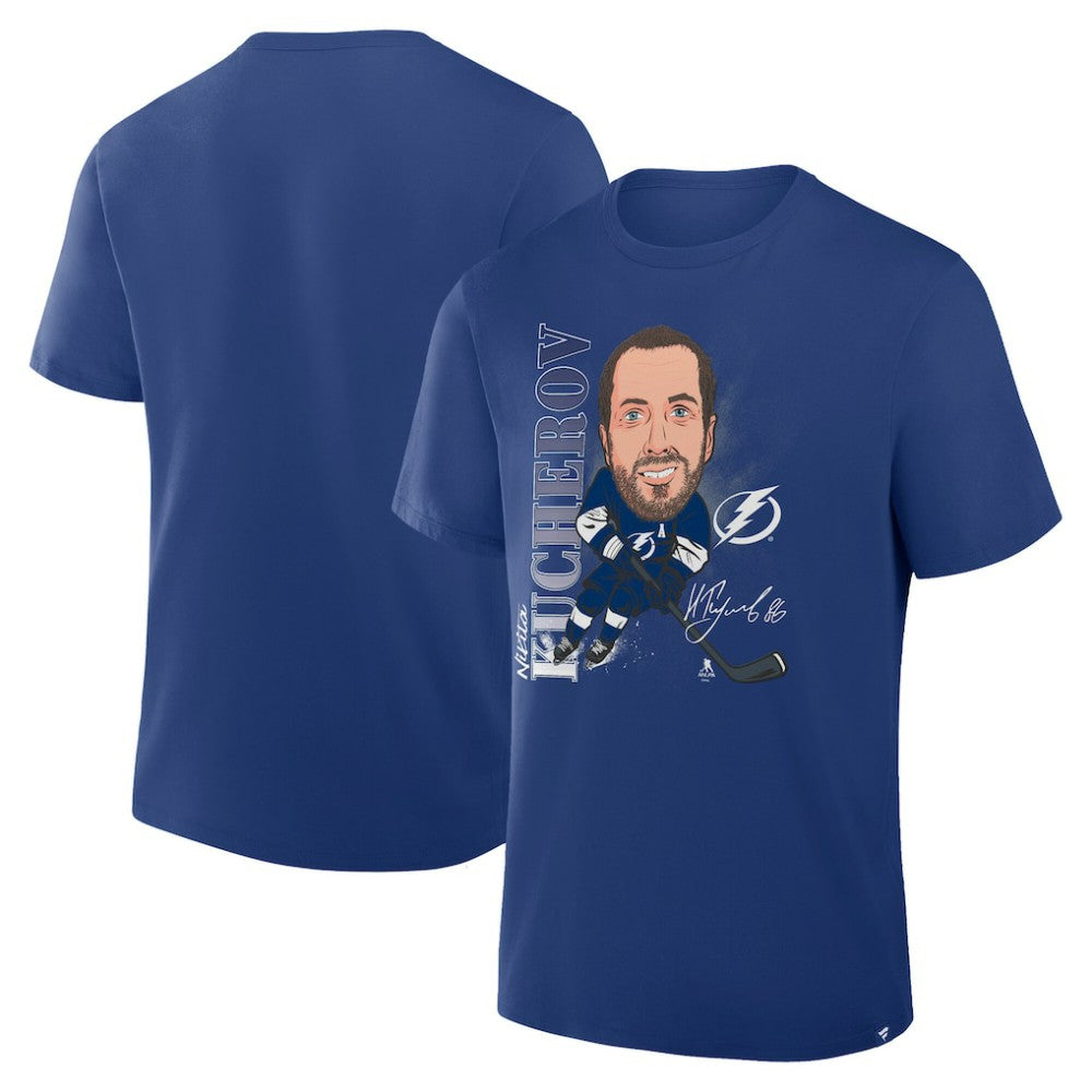 NHL Blue Nikita Kucherov Tampa Bay Lightning Fanatics Caricature Player T-Shirt
