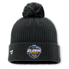 NHL Black Pittsburgh Penguins Fanatics 2025 NHL Global Series Sweden Cuffed Knit Hat with Pom