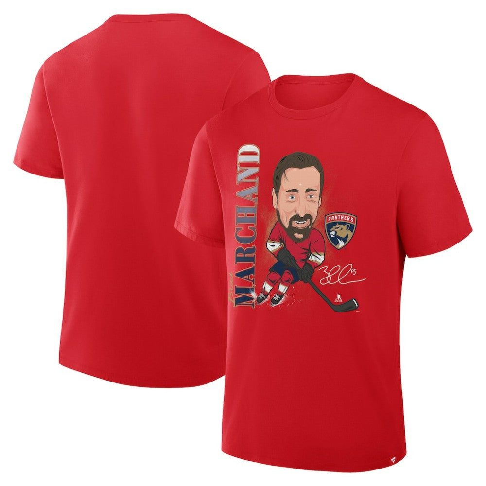 NHL Red Brad Marchand Florida Panthers Fanatics Caricature Player T-Shirt