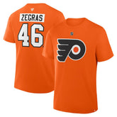 NHL Orange Trevor Zegras Philadelphia Flyers Fanatics Authentic Stack Name & Number T-Shirt