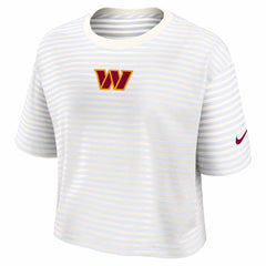 Women's Striped Cropped T-Shirt - Washington Commanders
