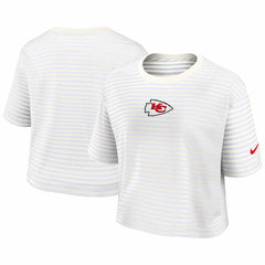 Women's Striped Cropped T-Shirt - Kansas City Chiefs