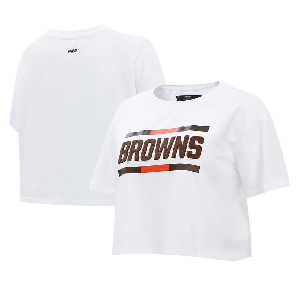 Pro Standard Women's New Helmet Capsule Cropped T-Shirt - Cleveland Browns