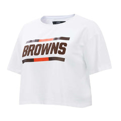 Pro Standard Women's New Helmet Capsule Cropped T-Shirt - Cleveland Browns