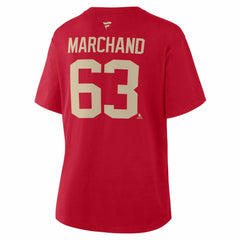 NHL Red Brad Marchand Florida Panthers Fanatics Women's 2026 NHL Winter Classic Authentic Stack Name & Number T-Shirt