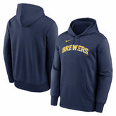 MLB Milwaukee Brewers Nike Primary Wordmark Therma Hoodie