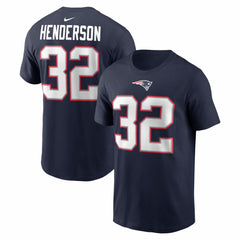 TreVeyon Henderson Name & Number T-Shirt - New England Patriots
