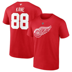 NHL Red Patrick Kane Detroit Red Wings Fanatics Authentic Stack Name & Number T-Shirt