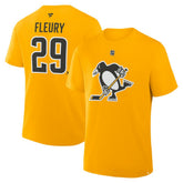 NHL Gold Marc-Andre Fleury Pittsburgh Penguins Fanatics Authentic Stack Name & Number T-Shirt