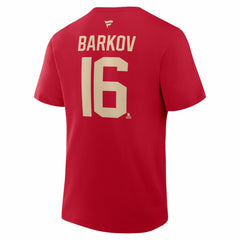 NHL Red Aleksander Barkov Florida Panthers Fanatics 2026 NHL Winter Classic Authentic Stack Name & Number T-Shirt