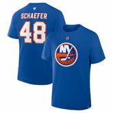 NHL Royal Matthew Schaefer New York Islanders Fanatics Authentic Stack Name & Number T-Shirt
