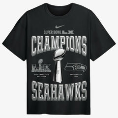 Super Bowl LX Champions Locker Room Trophy Collection Authentic T-Shirt - Seattle Seahawks
