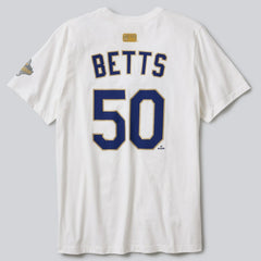 MLB Mookie Betts Los Angeles Dodgers Nike 2026 Gold Collection Name & Number T-Shirt