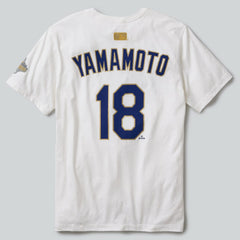 MLB Yoshinobu Yamamoto Los Angeles Dodgers Nike 2026 Gold Collection Name & Number T-Shirt