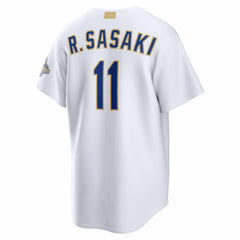 MLB Roki Sasaki Los Angeles Dodgers Nike 2026 Gold Collection Stadium Jersey
