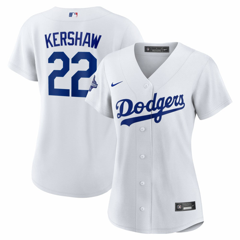 MLB Clayton Kershaw Los Angeles Dodgers Nike Women's Home 2025 World Series Champions Replica Jersey