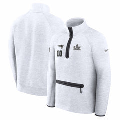 Drake Maye Super Bowl LX Opening Night Tech Fleece Half-Zip Sweatshirt - New England Patriots