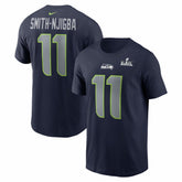 Jaxon Smith-Njigba Super Bowl LX Patch Name & Number T-Shirt - Seattle Seahawks