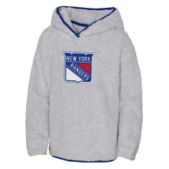 NHL Heather Gray New York Rangers Girls Youth Ultimate Teddy Fleece Pullover Hoodie