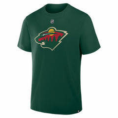 NHL Green Quinn Hughes Minnesota Wild Fanatics Authentic Stack Name & Number T-Shirt