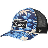 NHL Navy Seattle Kraken '47 Tropicalia Allover Print Trucker Adjustable Hat