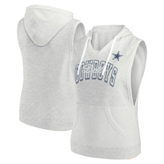 Women's Lounge Script Sleeveless V-Neck Pullover Hoodie - Dallas Cowboys