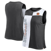Women's Script Color Block Tank Top - Cincinnati Bengals