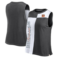 Women's Script Color Block Tank Top - Cincinnati Bengals