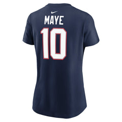 Drake Maye Women's Super Bowl LX Patch Name & Number T-Shirt - New England Patriots