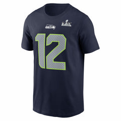 12s Super Bowl LX Patch Name & Number T-Shirt - Seattle Seahawks