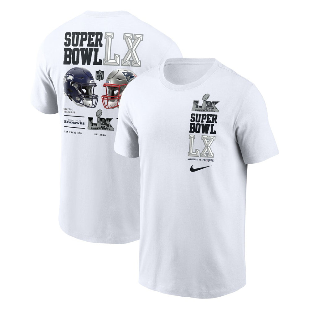 vs. Seattle Seahawks Super Bowl LX Dueling T-Shirt - New England Patriots