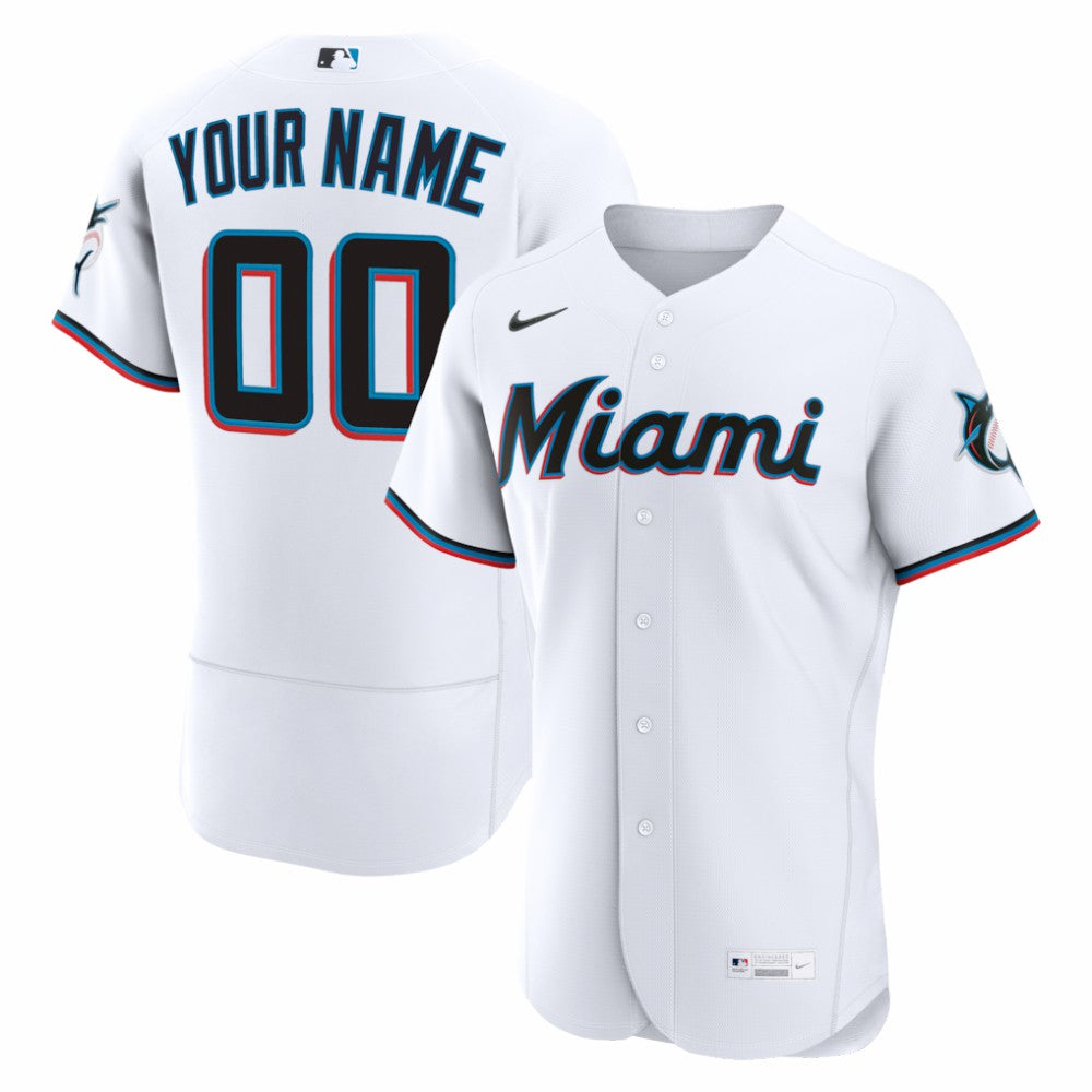 MLB Miami Marlins Nike Home Authentic Custom Jersey