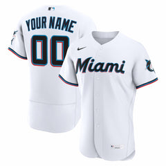 MLB Miami Marlins Nike Home Authentic Custom Jersey